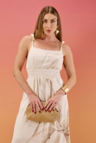 Vestido Longo com Fenda Lateral Estampado