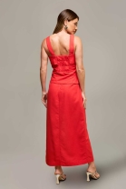 Conjunto de Saia e Blusa com Babado Vermelho