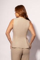 Blusa com Decote em V Off White