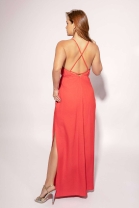 Vestido Longo com Decote nas Costas Vermelho
