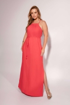 Vestido Longo com Decote nas Costas Vermelho