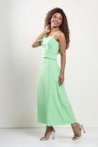 Conjunto de Saia Midi e Cropped Flor 3D Lima