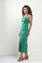 Conjunto de Saia Zíper Lateral e Cropped Verde
