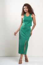 Conjunto de Saia Zíper Lateral e Cropped Verde