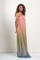 Vestido Longo Alça Floral Degrade