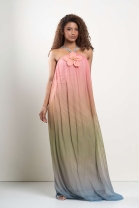 Vestido Longo Alça Floral Degrade