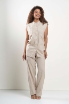 Conjunto de Calça e Camisa sem Mangas Cru