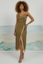 Conjunto de Saia com Amarração e Blusa Verde