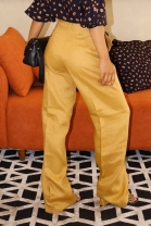 Calça Cós Alto Mostarda