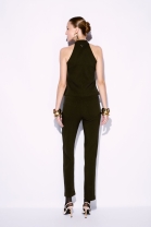 Conjunto de Calça e Colete com Zíper Preto