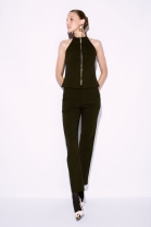 Conjunto de Calça e Colete com Zíper Preto