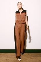 Conjunto de Calça e Colete Tricolor Marrom