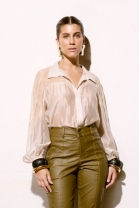 Camisa Bordada Areia