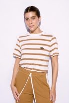 Conjunto de Calça Caramelo e T-shirt Listrada