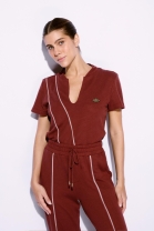 Conjunto de Calça e Blusa com Decote V Vermelho