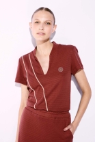 Vestido Mídi com Decote em V Vinho