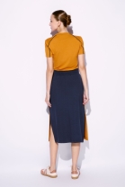 Conjunto de Saia Mídi e Blusa Laranja