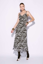 Vestido Mídi com Estampa em Animal Print Zebra
