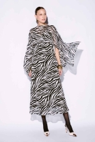 Vestido Mídi com Estampa em Animal Print Zebra