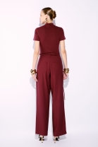 Conjunto de Calça e Blusa Gola Alta Vinho