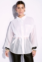 Camisa com Transparência Off White