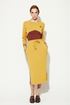 Conjunto Amarelo de Saia e Blusa com Sobreposição