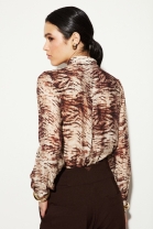 Conjunto de Calça Marrom e Body Estampado