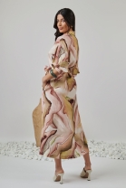 Vestido Mídi com Abotoamento Frontal Estampado