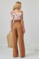 Conjunto de Calça e Body Ombro a Ombro Estampada