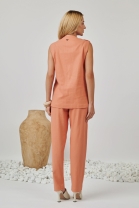 Conjunto de Calça e Colete com Amarração Laranja