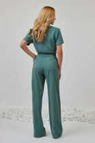 Conjunto de Calça com Cropped em Malha Verde