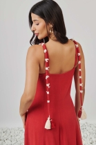 Vestido Longo Vermelho de Alça