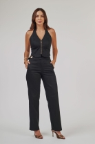 Conjunto de Calça e Blusa Frente Única Preto