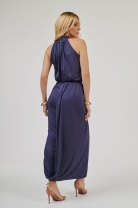 Conjunto de Saia e Cropped Drapeado Marinho