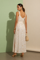 Vestido Longo com Estampa Animal Print
