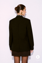 Blazer Grão de Luz Sofisticado Preto