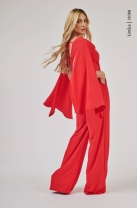 Macacão Pantalona com Sobreposição Vermelho