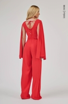 Macacão Pantalona com Sobreposição Vermelho