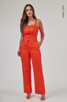 Conjunto Calça e Blusa com Ziper Frontal Laranja