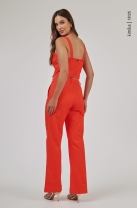 Conjunto Calça e Blusa com Ziper Frontal Laranja