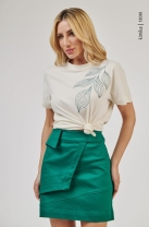 Conjunto de Saia e Blusa em Malha Verde