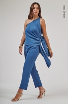 Conjunto de Calça e Blusa Nula Manga Azul
