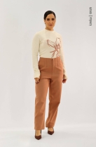 Conjunto de Calça e Blusa Estampada Mocha Mousse