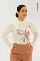 Conjunto de Calça e Blusa Estampada Mocha Mousse