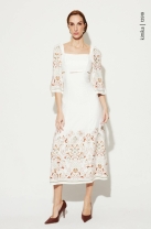 Vestido Longo Estampado Off White