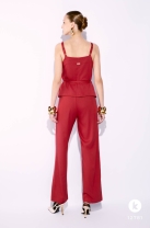 Conjunto de Calça e Blusa Colete Bordô