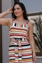 Vestido Longo com Fenda Lateral Terra