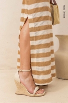 Vestido Longo Tricot Listrado Polo