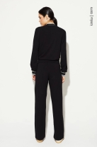 Conjunto de Calça e Blusa de Zíper Frontal Preto