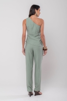 Conjunto de Calça e Blusa Ombro Único Verde